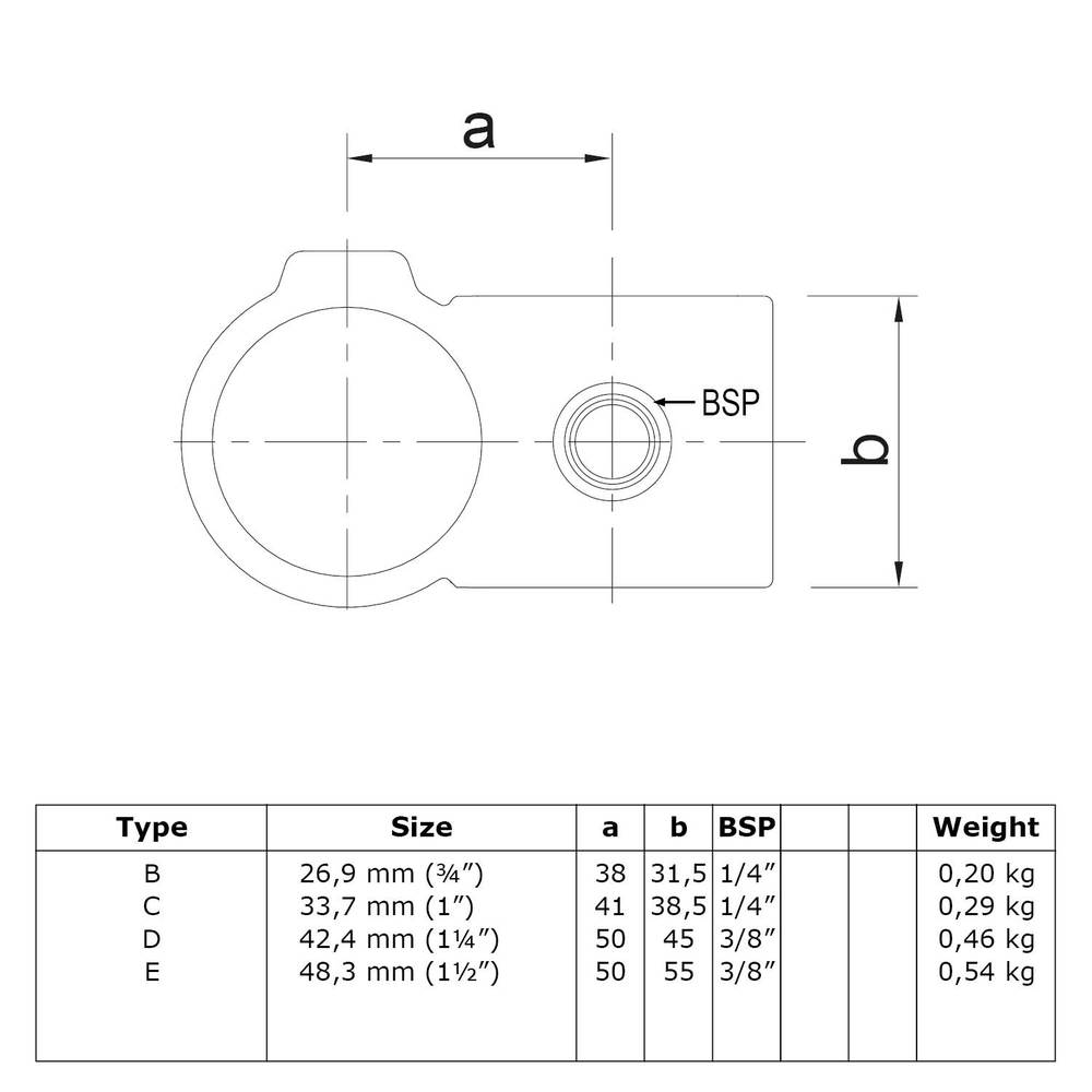 Doos Kruisstuk 90° - zwart-D / 42,4 mm