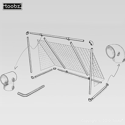 Voetbaldoel Portsmouth: 33,7mm / zilverkleurig