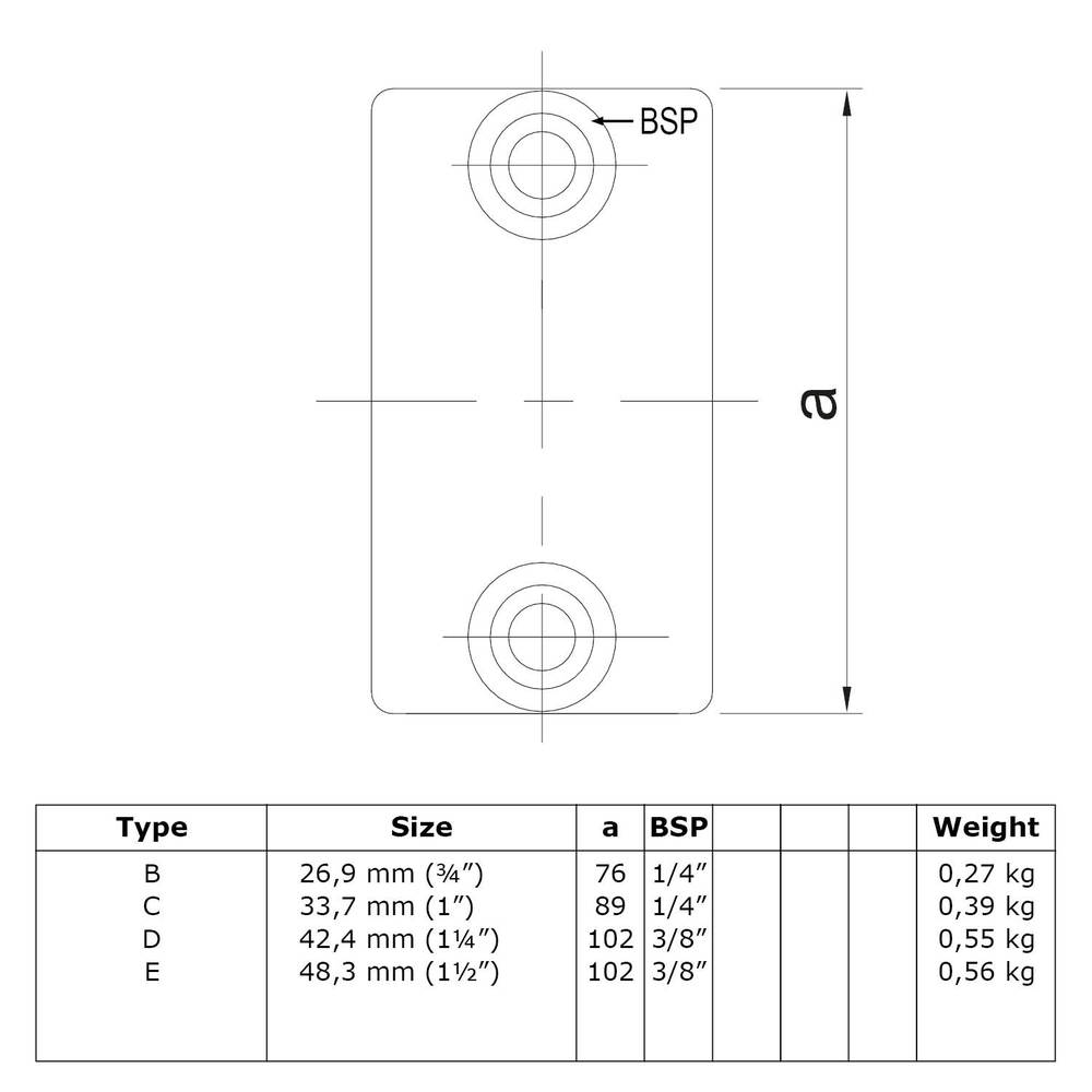 Buiskoppeling Koppelstuk - zwart-D / 42,4 mm