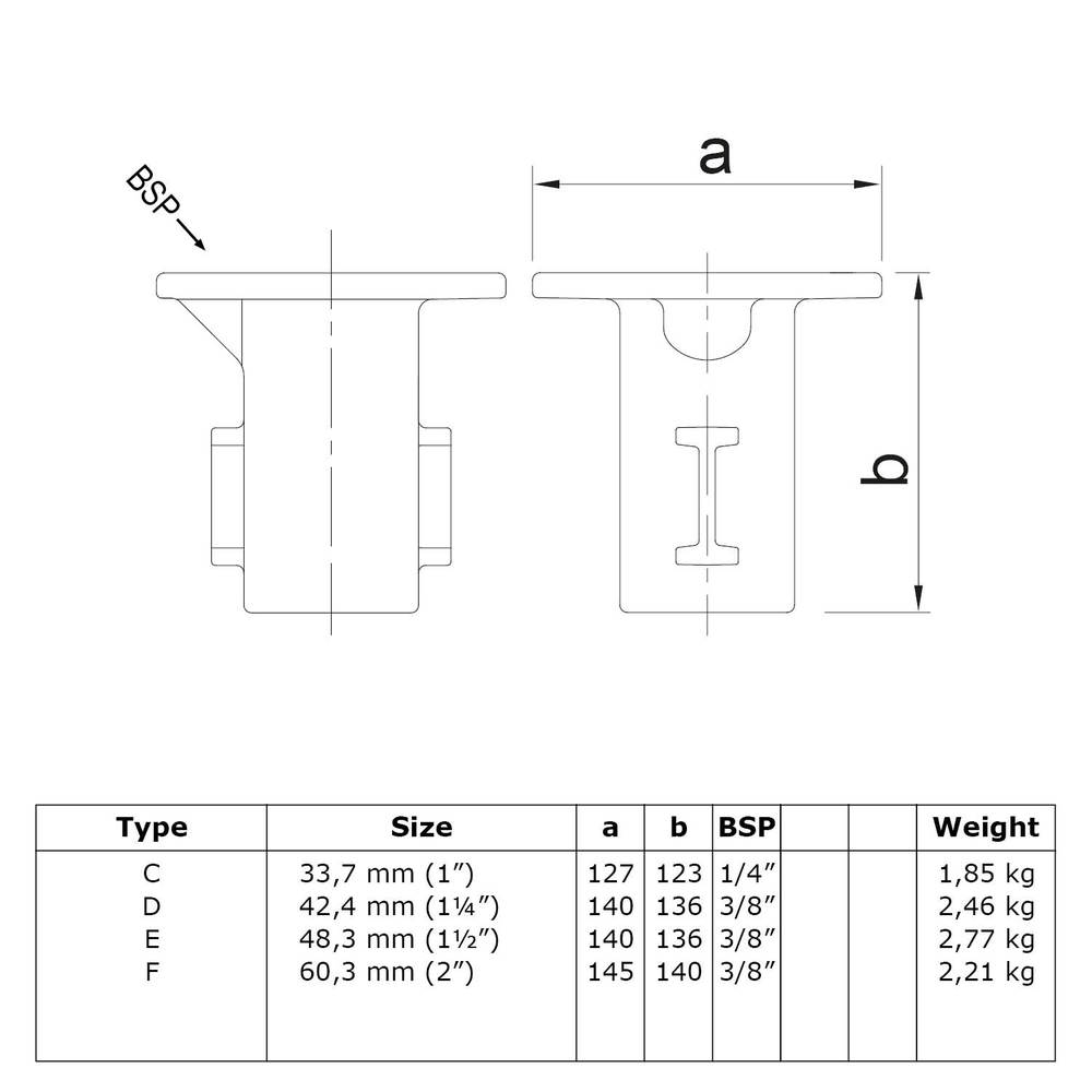 Buiskoppeling Straatpot-B / 26,9 mm