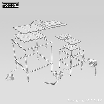 Tafel en Barkruk Newcastle: 33,7mm / zilverkleurig