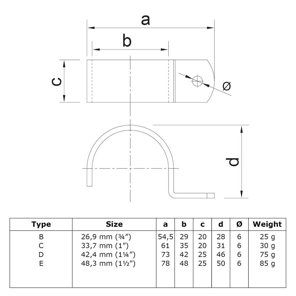 Doos Kapbeugel - zwart-A / 21,3 mm