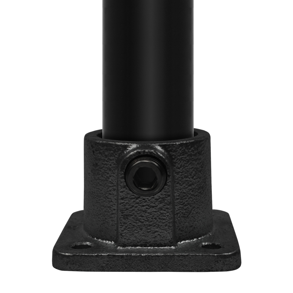 Doos Vierkante voetplaat met doorloop - zwart-B / 26,9 mm