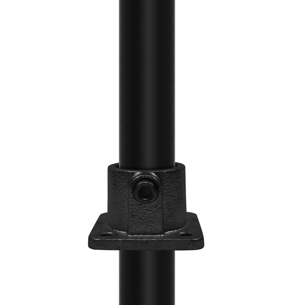 Doos Vierkante voetplaat met doorloop - zwart-B / 26,9 mm