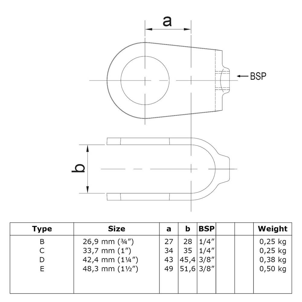 Buiskoppeling Open kruisstuk - zwart-C / 33,7 mm