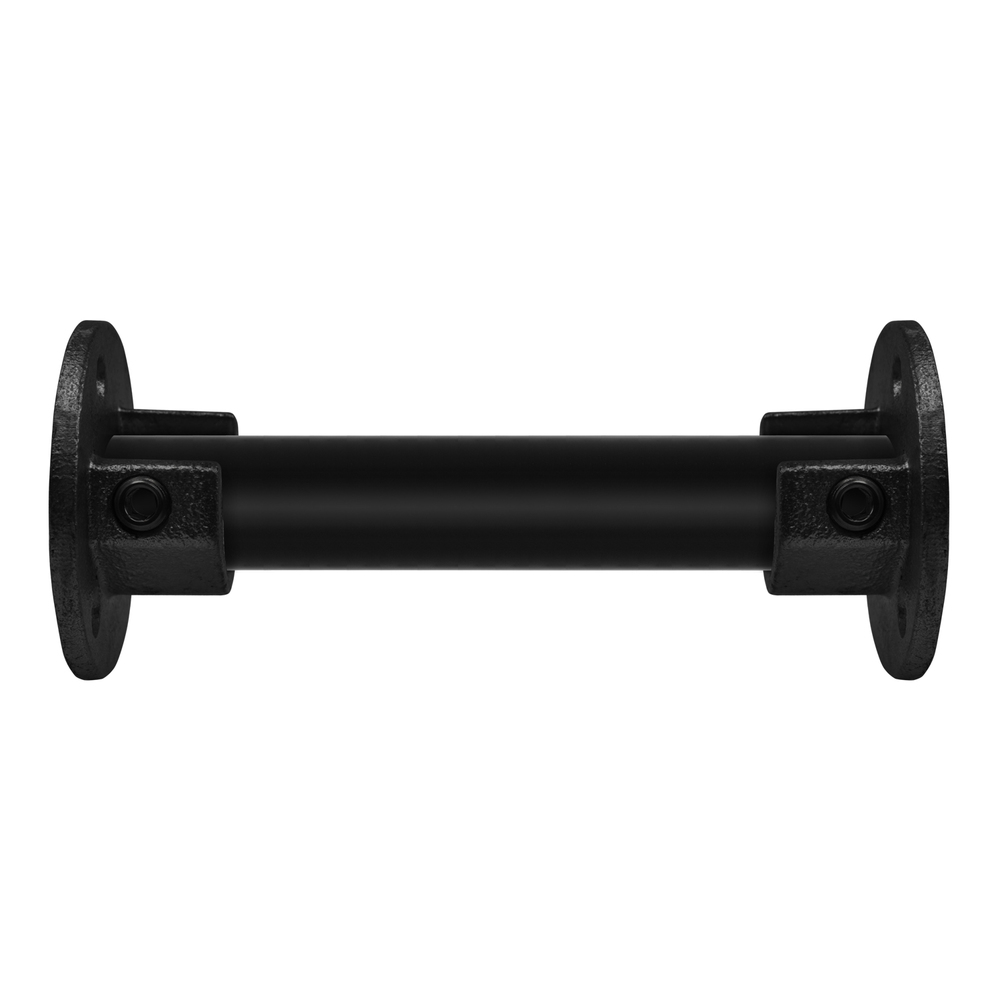 Buiskoppeling Ronde voetplaat met inleg (set) - zwart-B / 26,9 mm